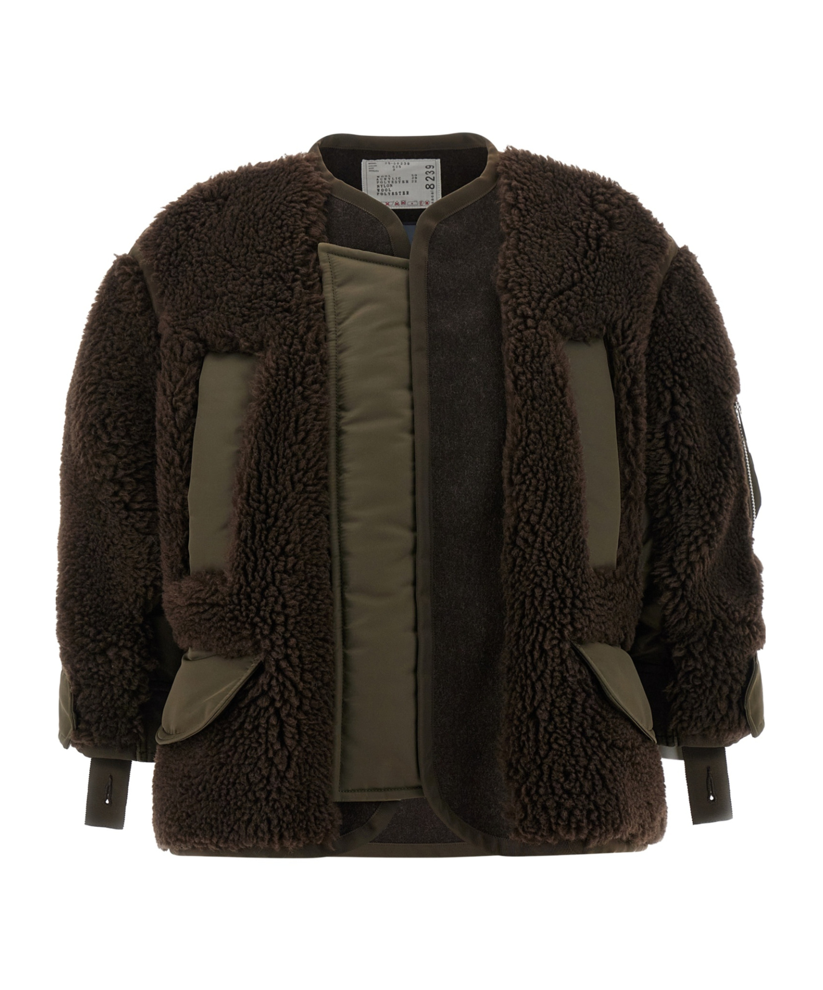 Sacai Long-sleeved Casual Jacket In Brown