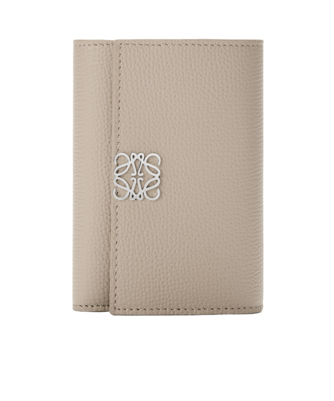 Loewe Anagram Small Vertical Wallet In Pebble Grained Calfskin In Brown