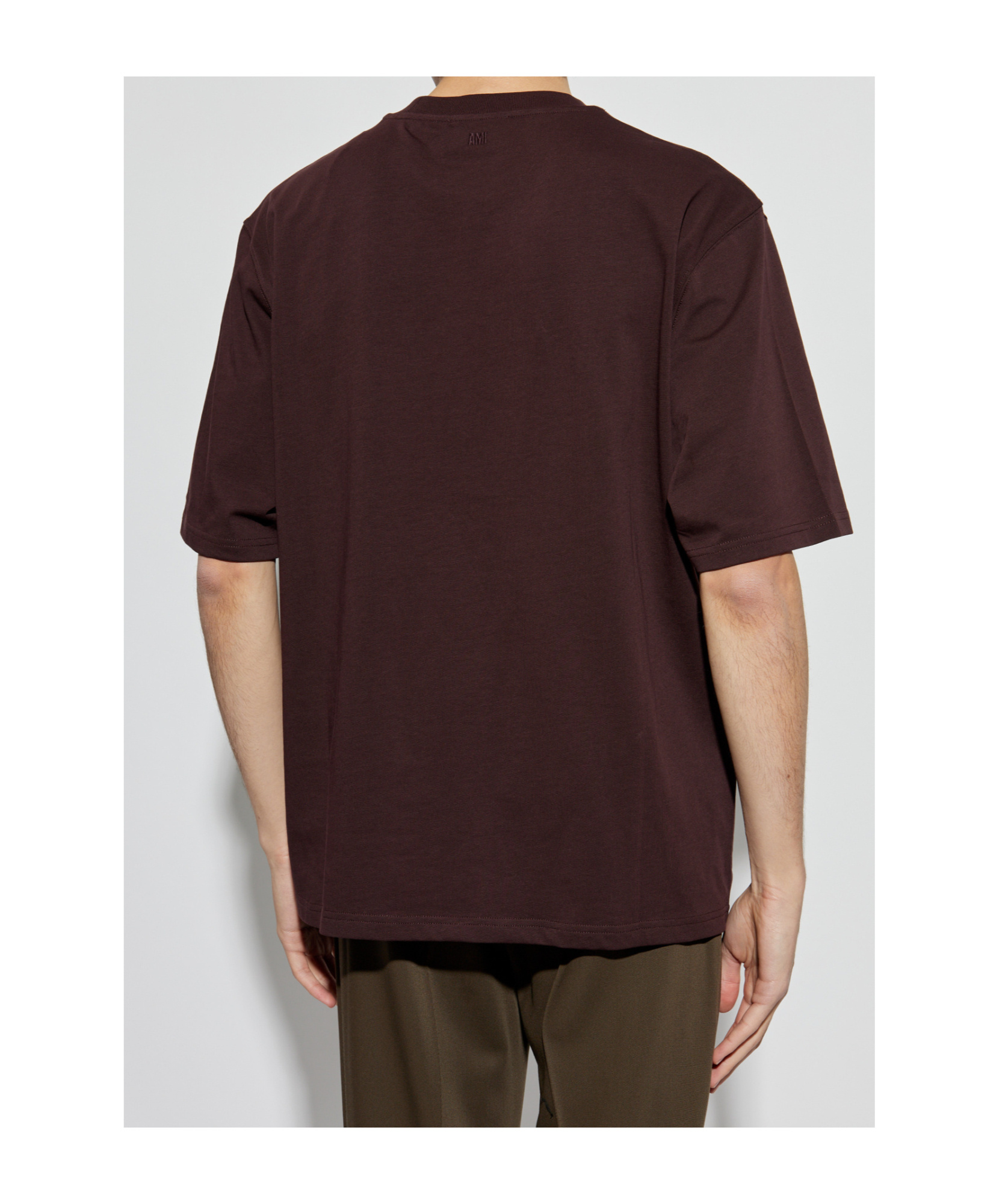 Ami Alexandre Mattiussi Open-necked Black Shirt In Black