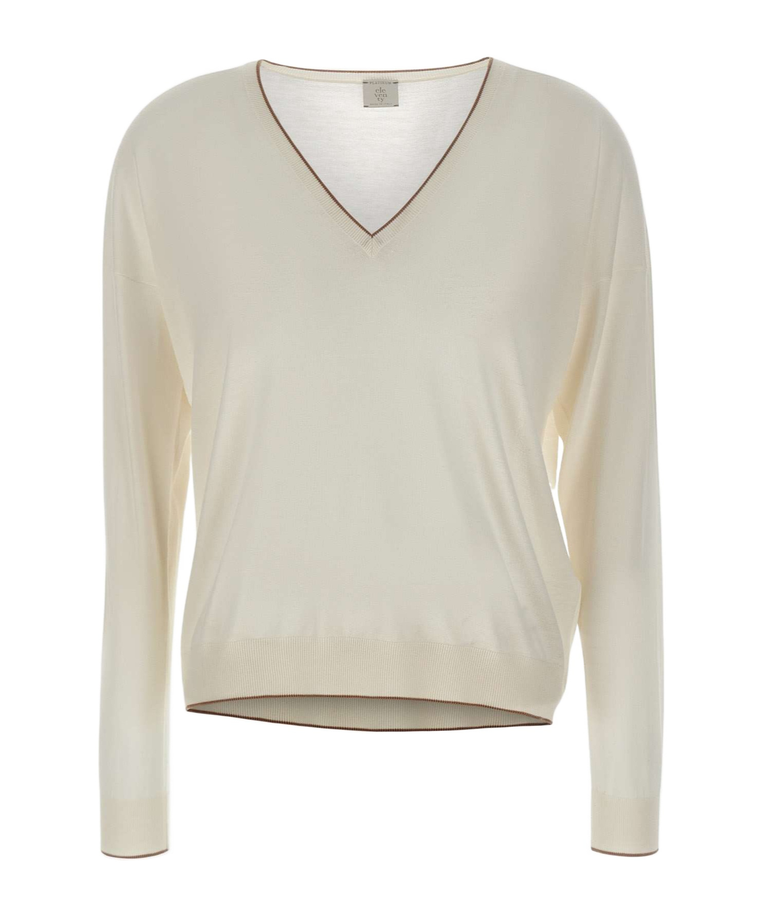 Eleventy V-neck Long-sleeved Sweater In Neutral