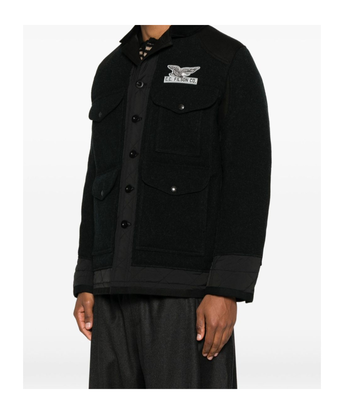 Junya Watanabe Button-down Long-sleeved Casual Jacket In Black