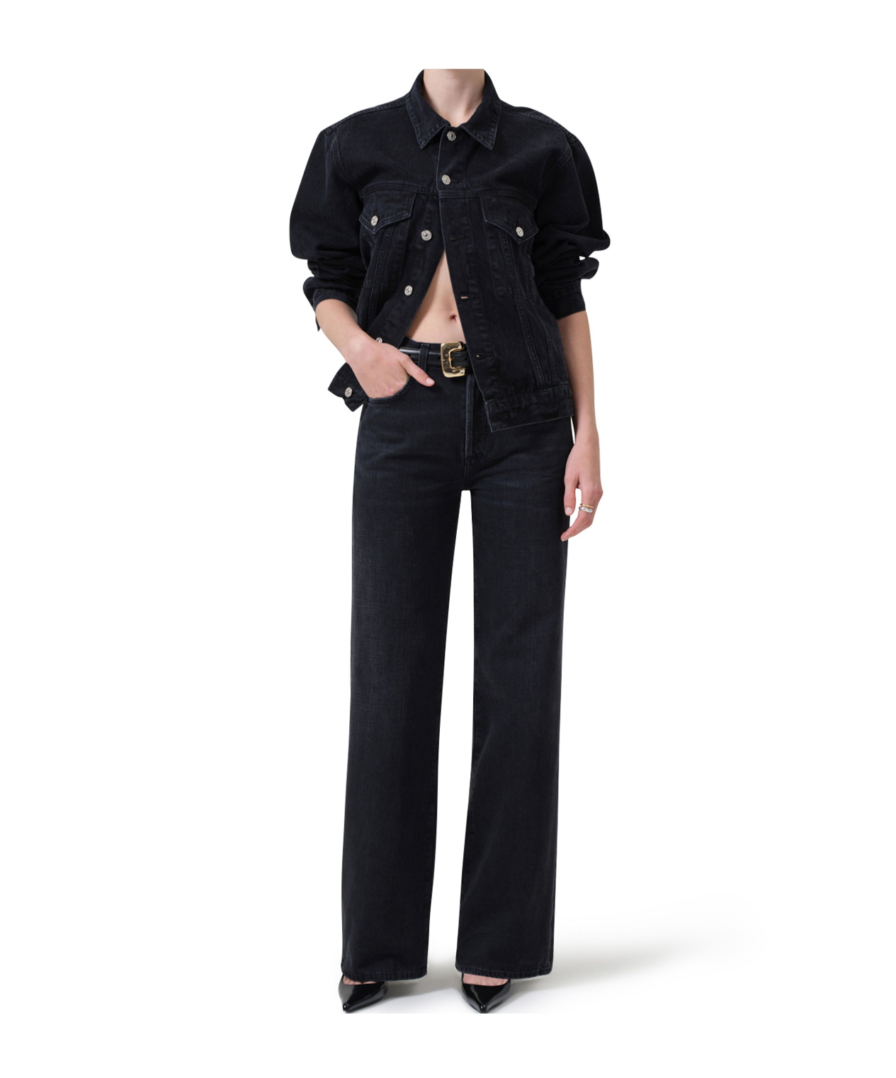 Shop Citizens Of Humanity Belt Loop Jeans In Black