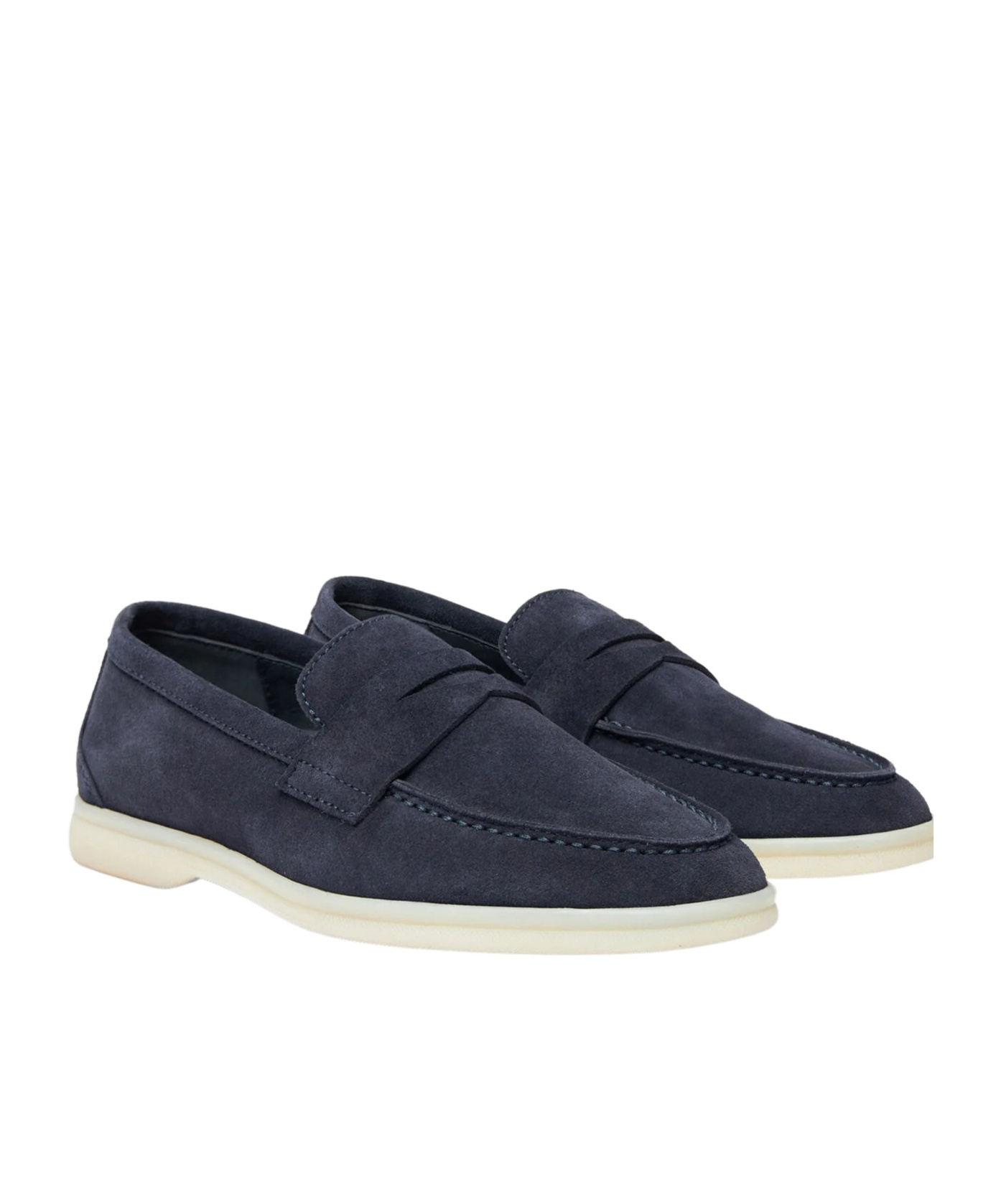 Scarosso Luciana Almond Toe Loafers In Blue