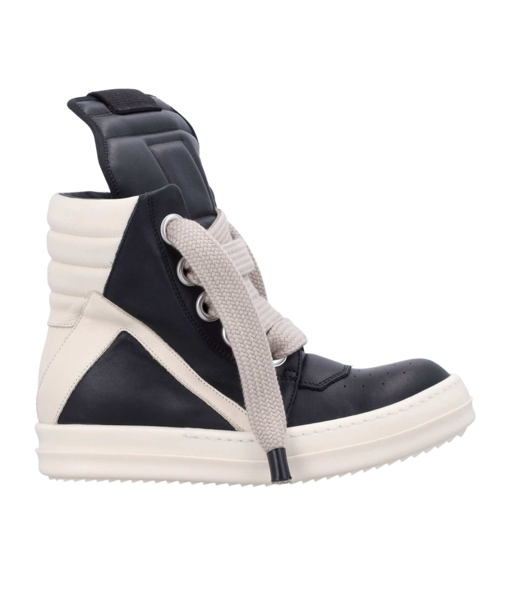 Rick Owens Geobasket Lace-up Leather High-top Trainers In Black