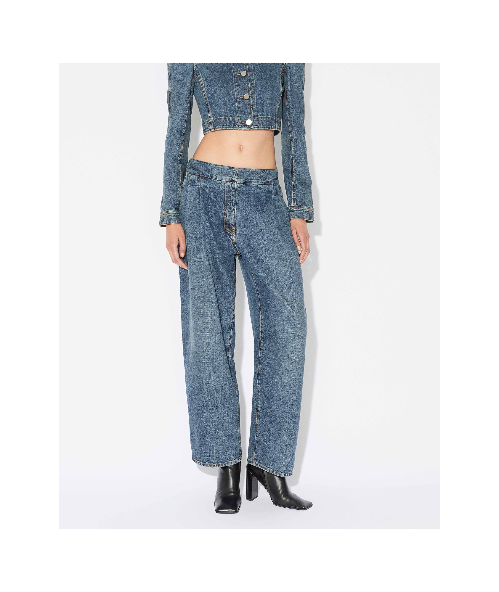 Alaïa Denim Tailored Pants In Blue