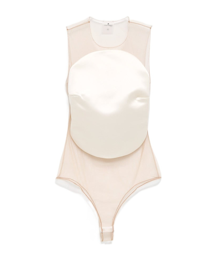 Courrèges Sheer-panel Bodysuit In White