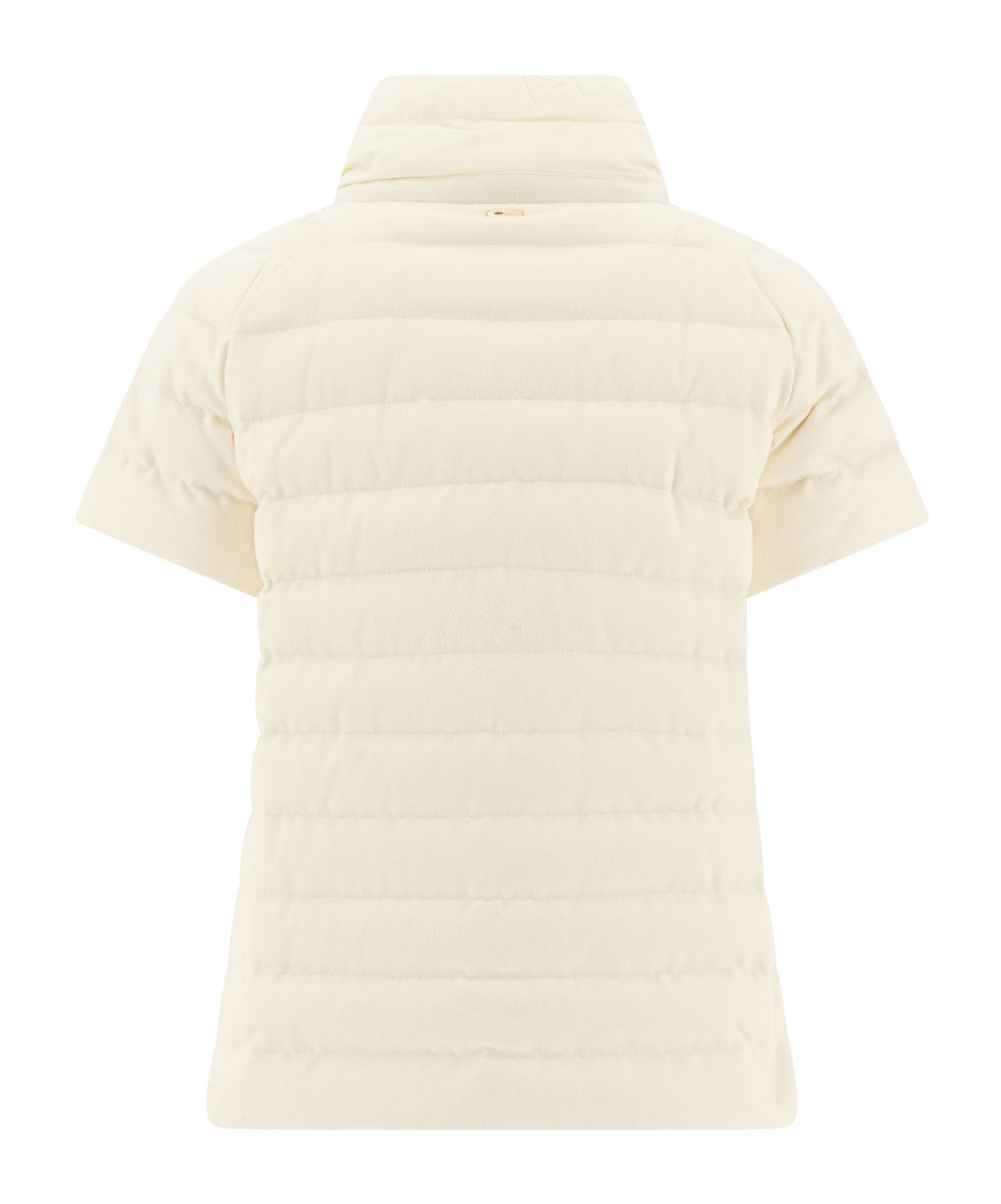 Herno High-neck Short Sleeved Padded Jacket In Nude