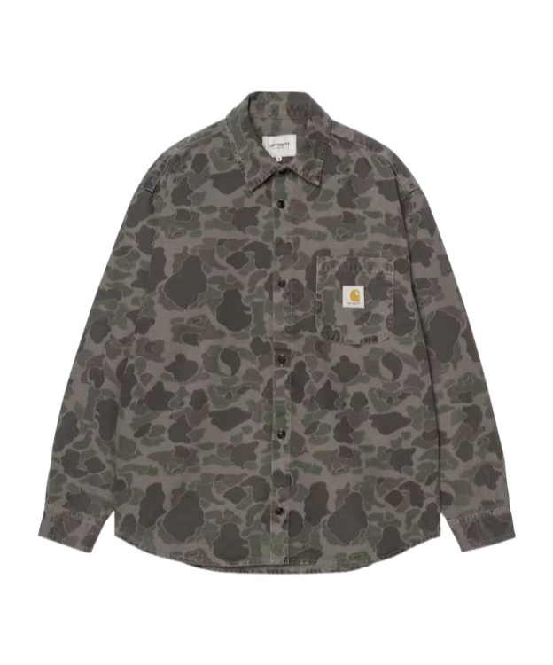 Carhartt Duck Camouflage-pattern Shirt In Gray