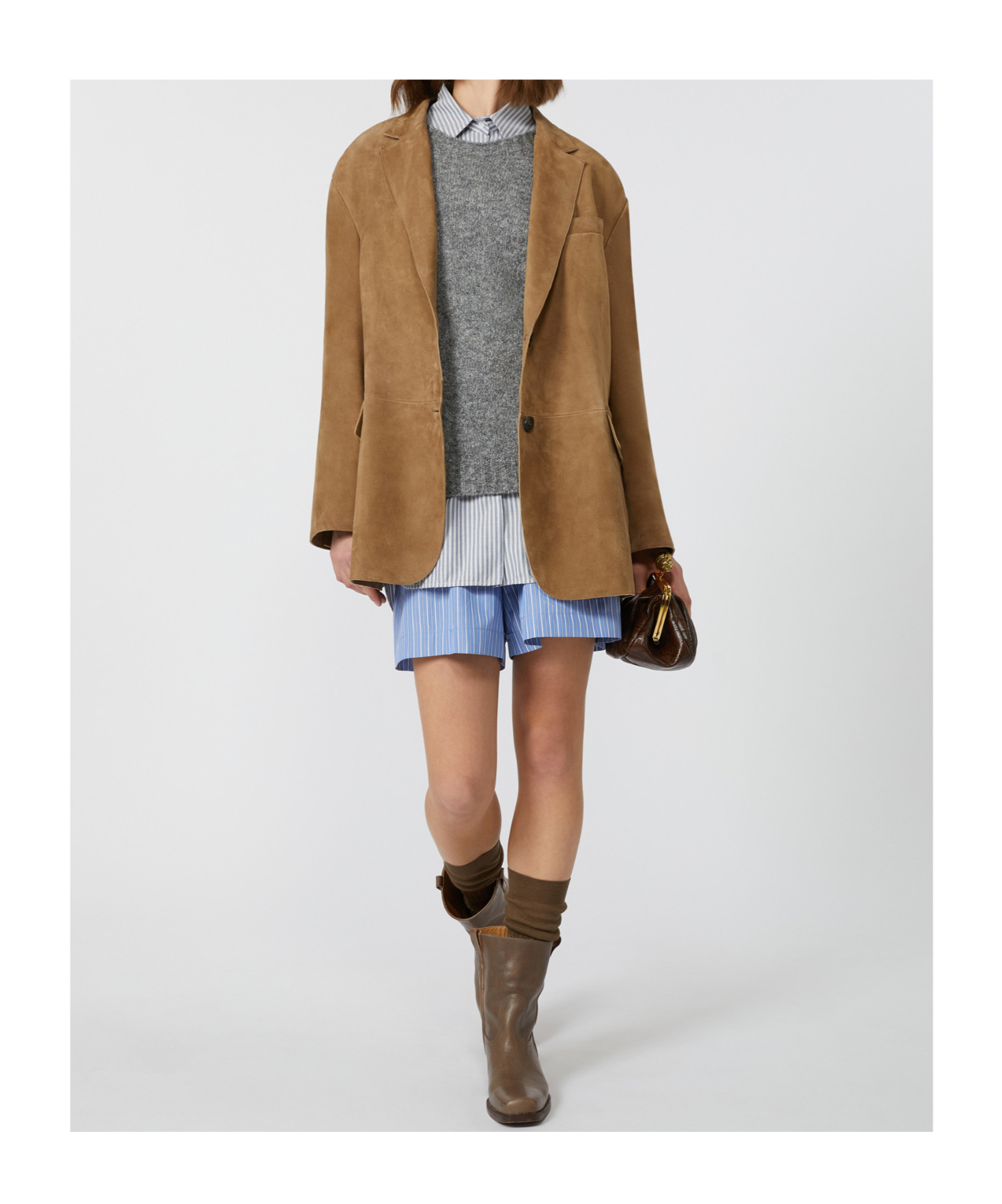 Weekend Max Mara Raglan-sleeve Ribbed-hem Jumper In Gray