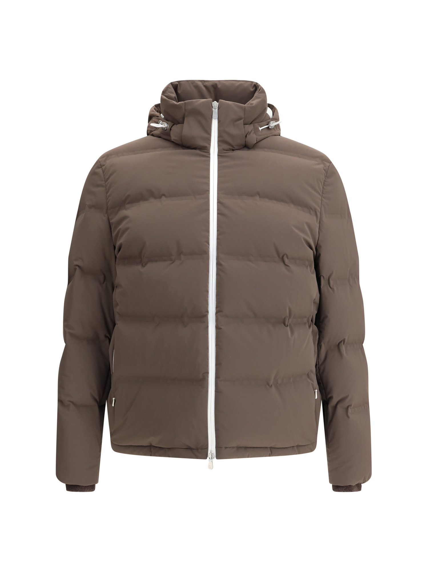 Brunello Cucinelli Nylon Down Jacket In Brown