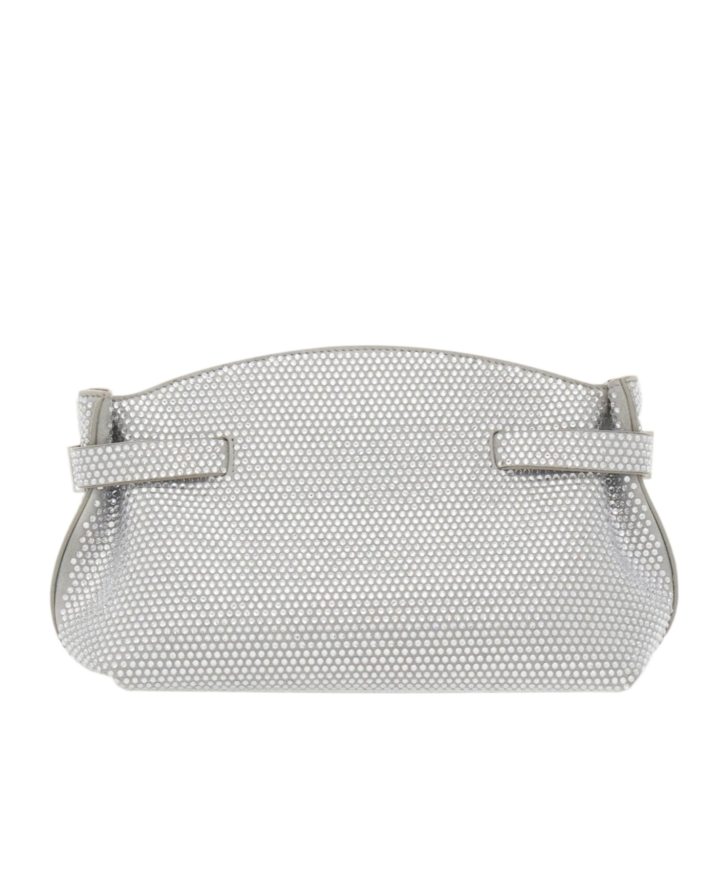 Ferragamo Crystal Decorated Mini Hug Shoulder Bag In Gray