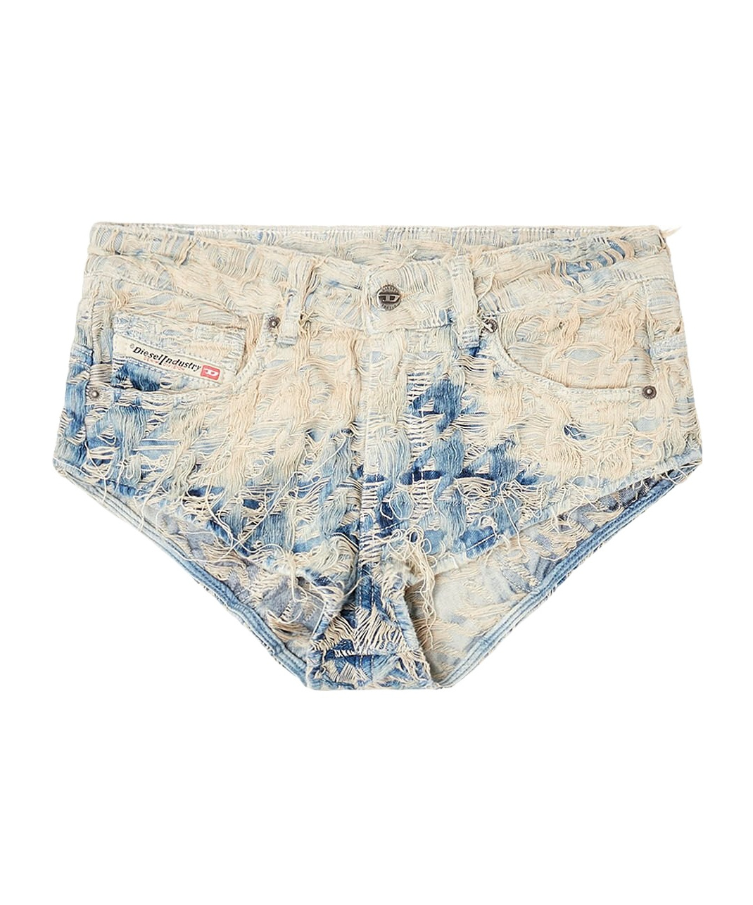 Diesel De-jizz-fsh1 Shorts In Houndstooth-weave Denim In Blue