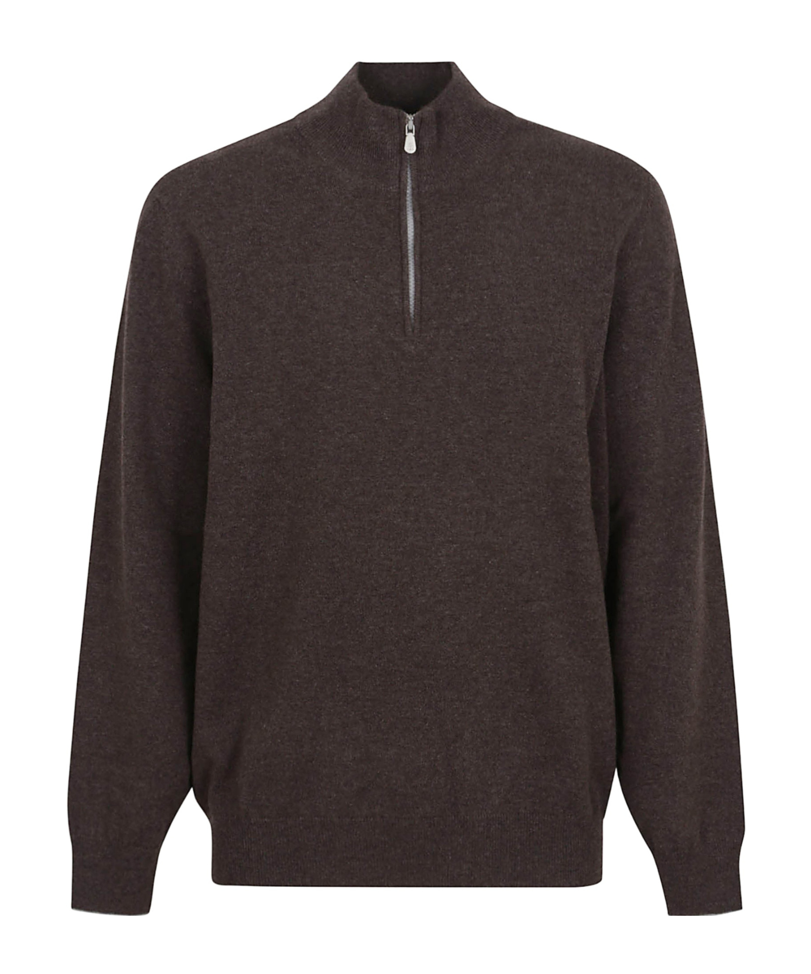 Brunello Cucinelli Zippered Cashmere Sweater In Black