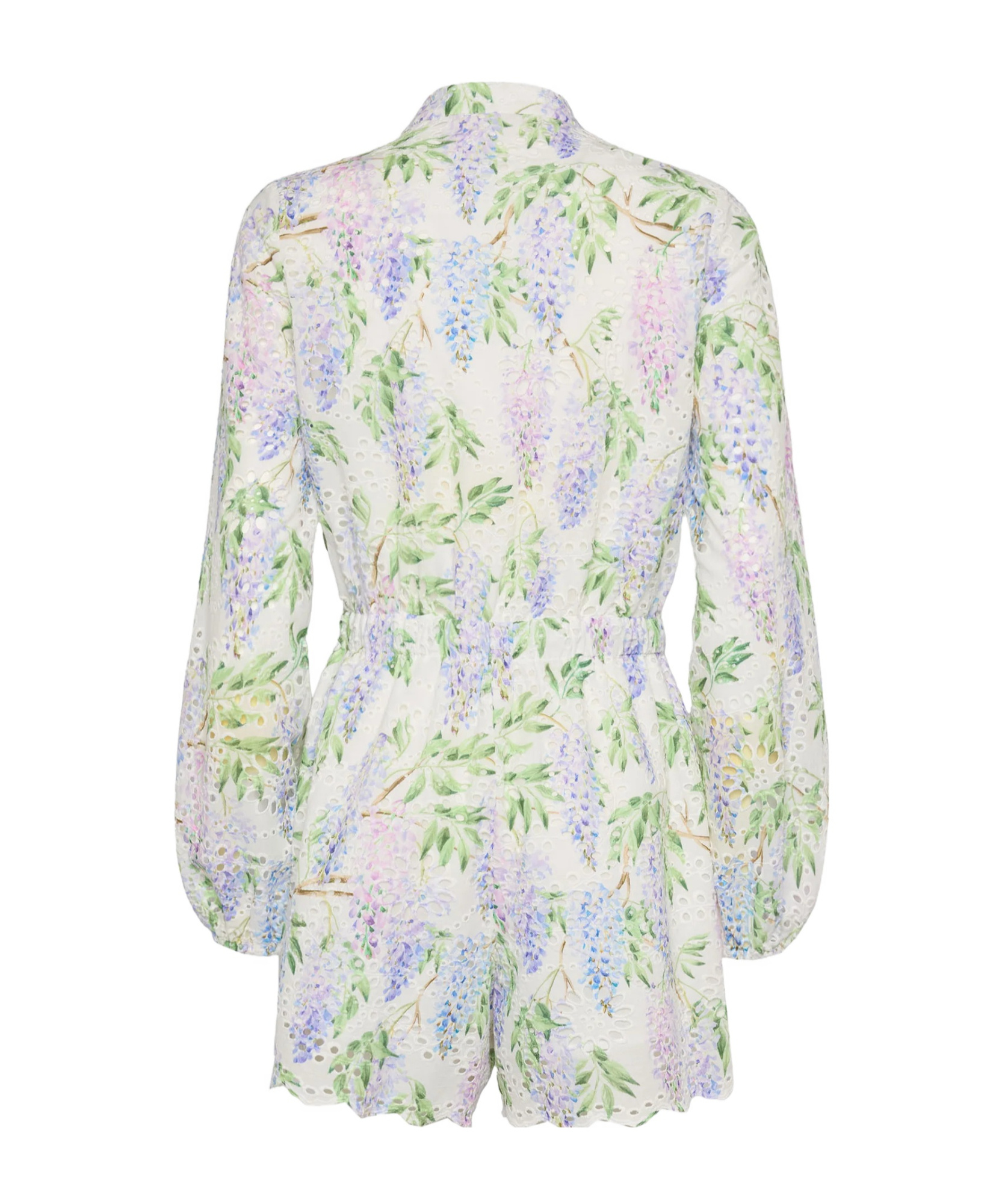 Mc2 Saint Barth Julian Sangallo Lace Cotton Playsuit With Floral Print