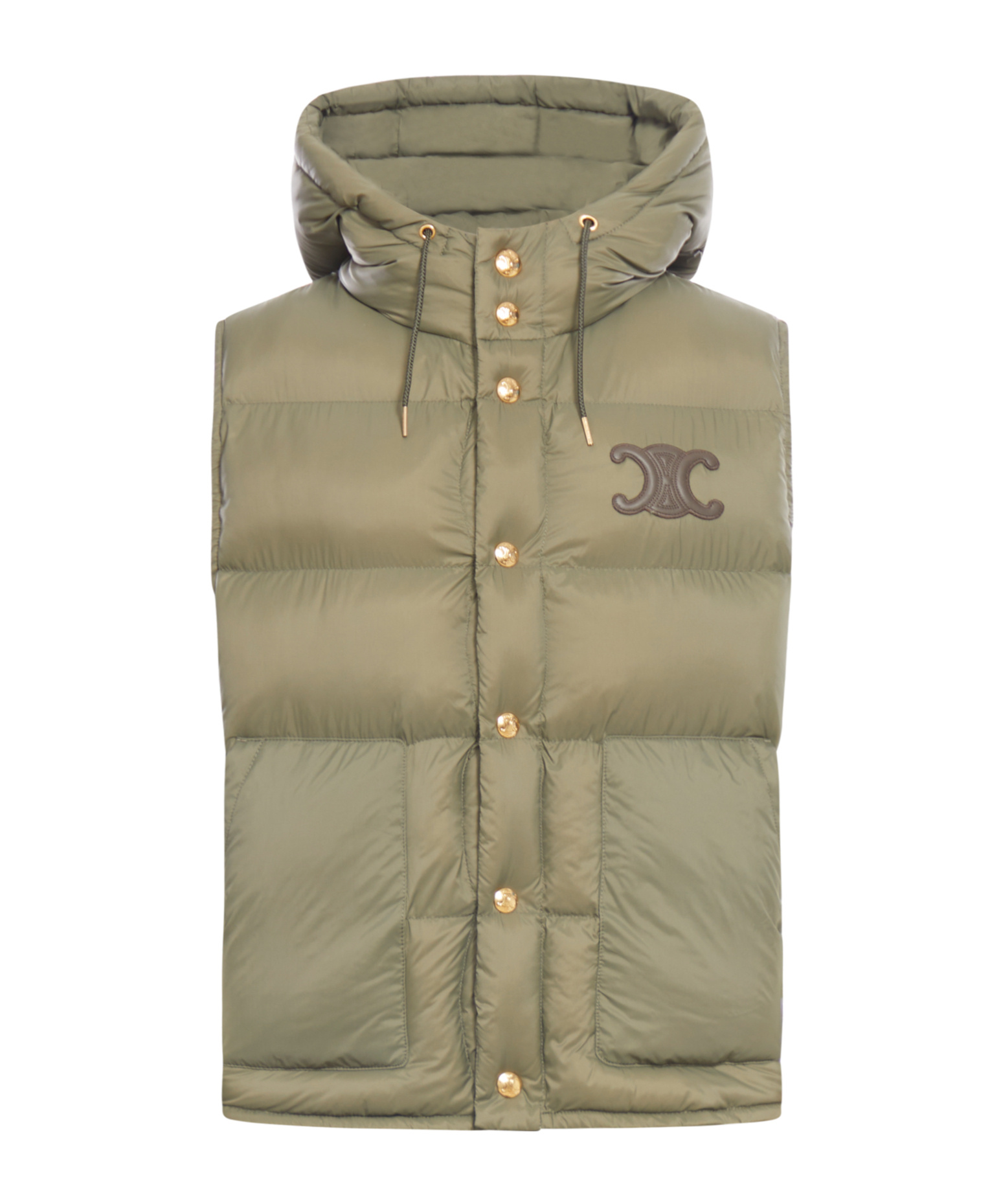 Celine Sleeveless Down Jacket In Lightweight Nylon In Nude