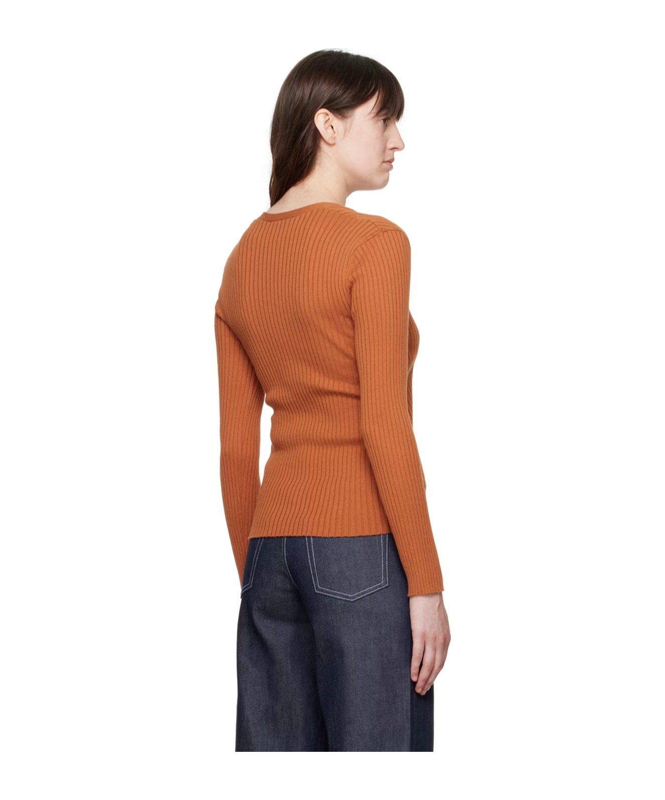 Apc Camille Chunky-ribbed Jumper In Brown