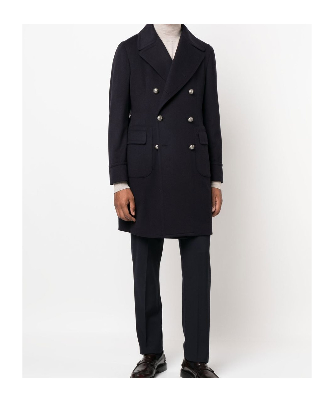 Tagliatore Double-breasted Coat In Black