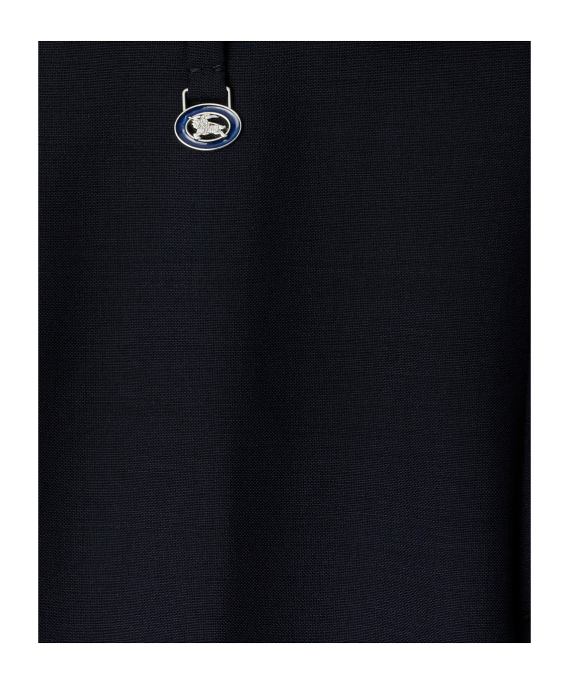 Burberry Suit Pants In Navy Blue Wool. Straight-leg Cut. Zippered Closure And Belt Clip. In Black
