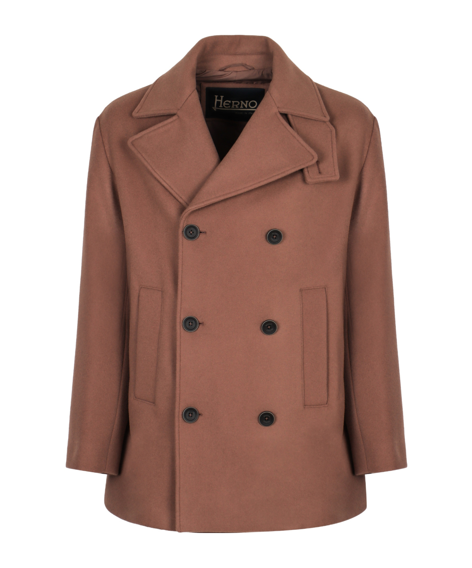 Herno Double-breasted Classic Collar Coat In Multi