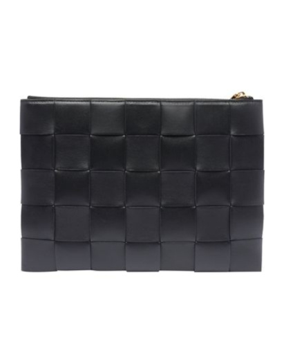 Bottega Veneta Knitted Clutch In Black