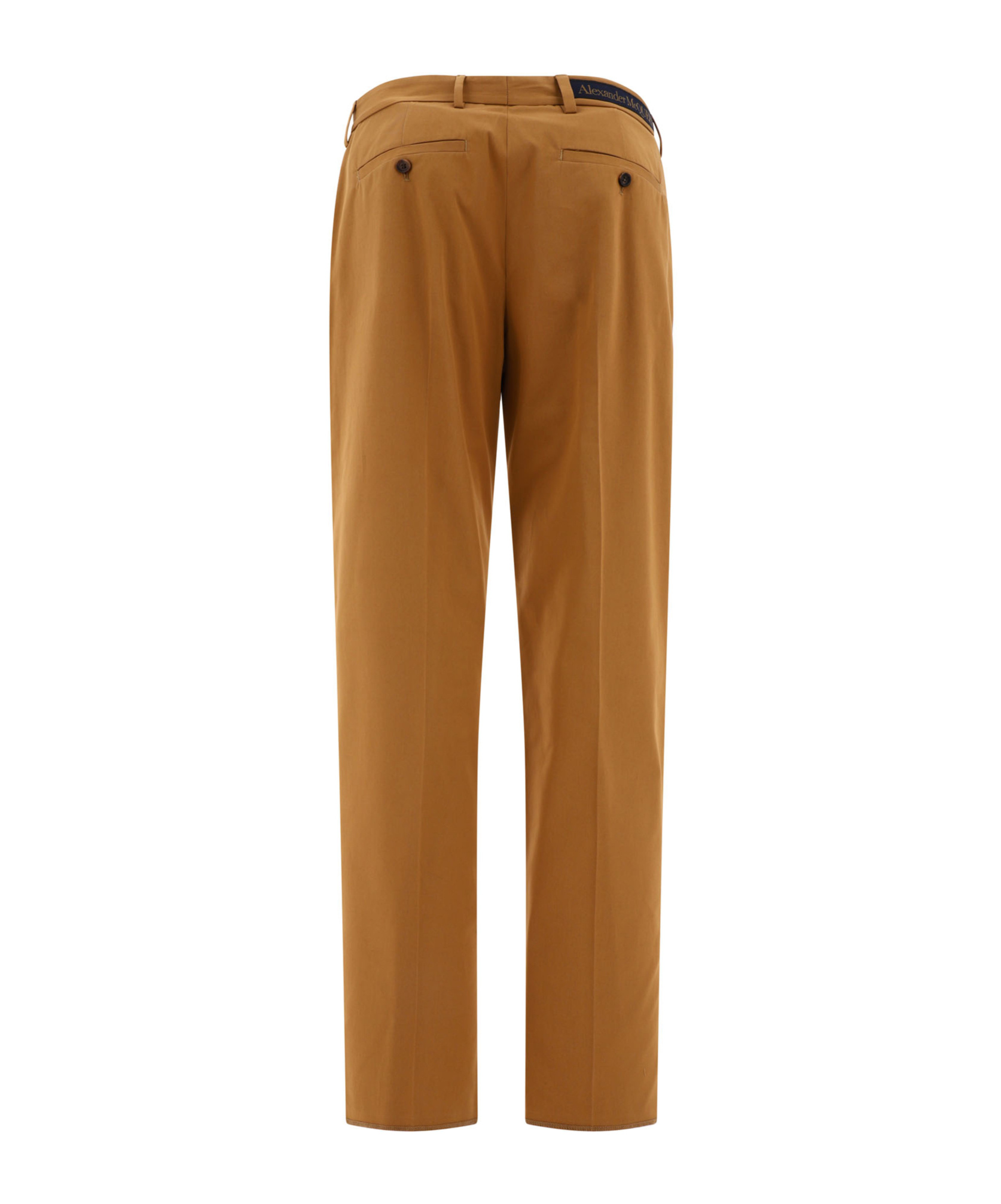 Alexander Mcqueen Tailored Trousers With Back Logo In Brown