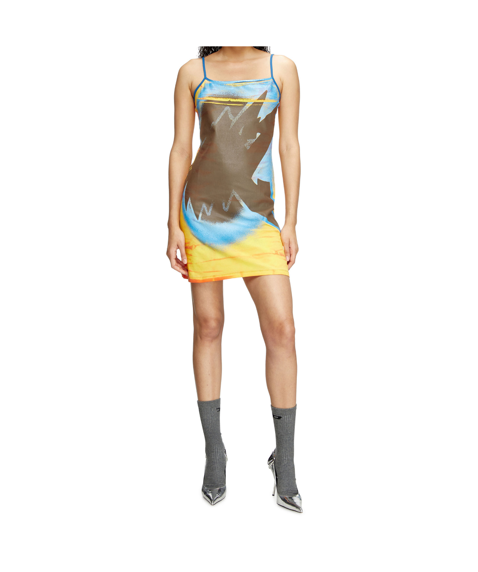 Diesel Vestido Corto - Multicolor In Gray
