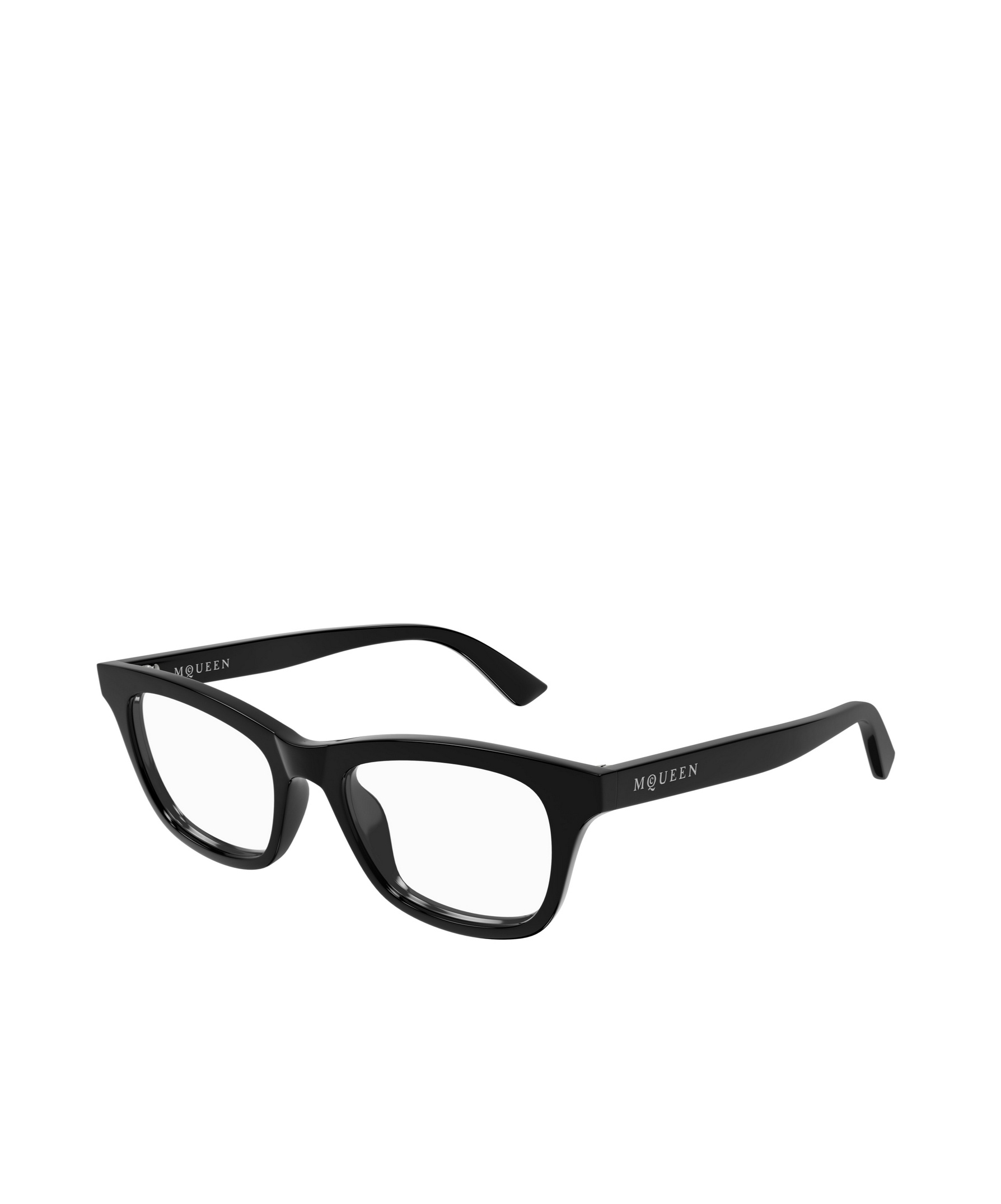 Alexander Mcqueen Eyewear Square Frame Glasses In Shiny Black