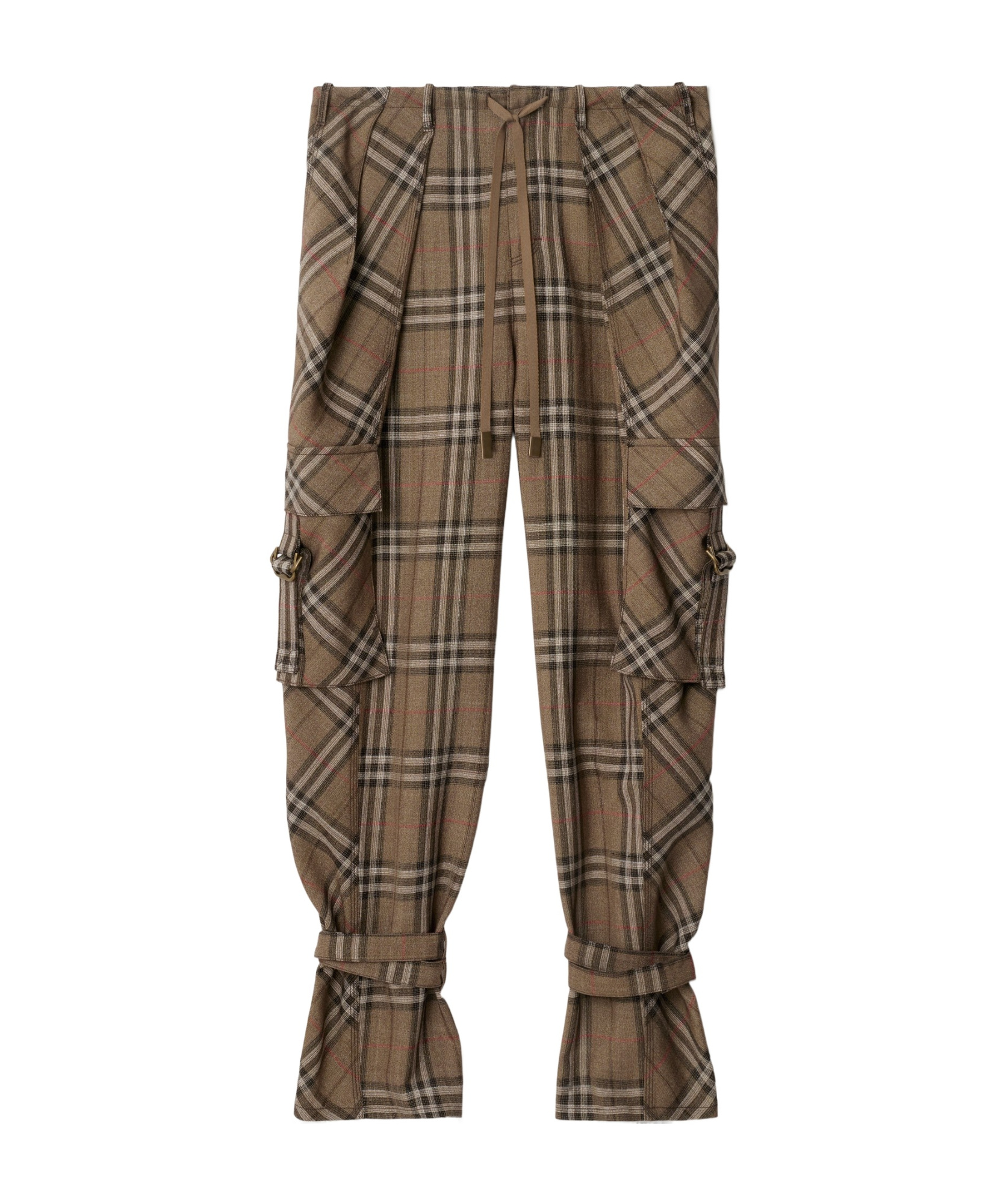 Shop Burberry Silk-blend Trousers In Brown
