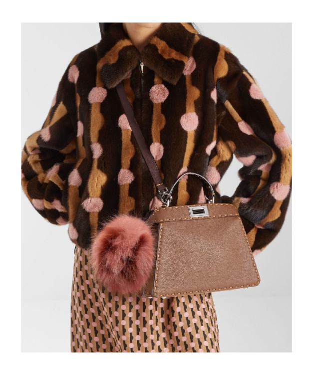 Fendi Pink Fox Fur Charm In Pink