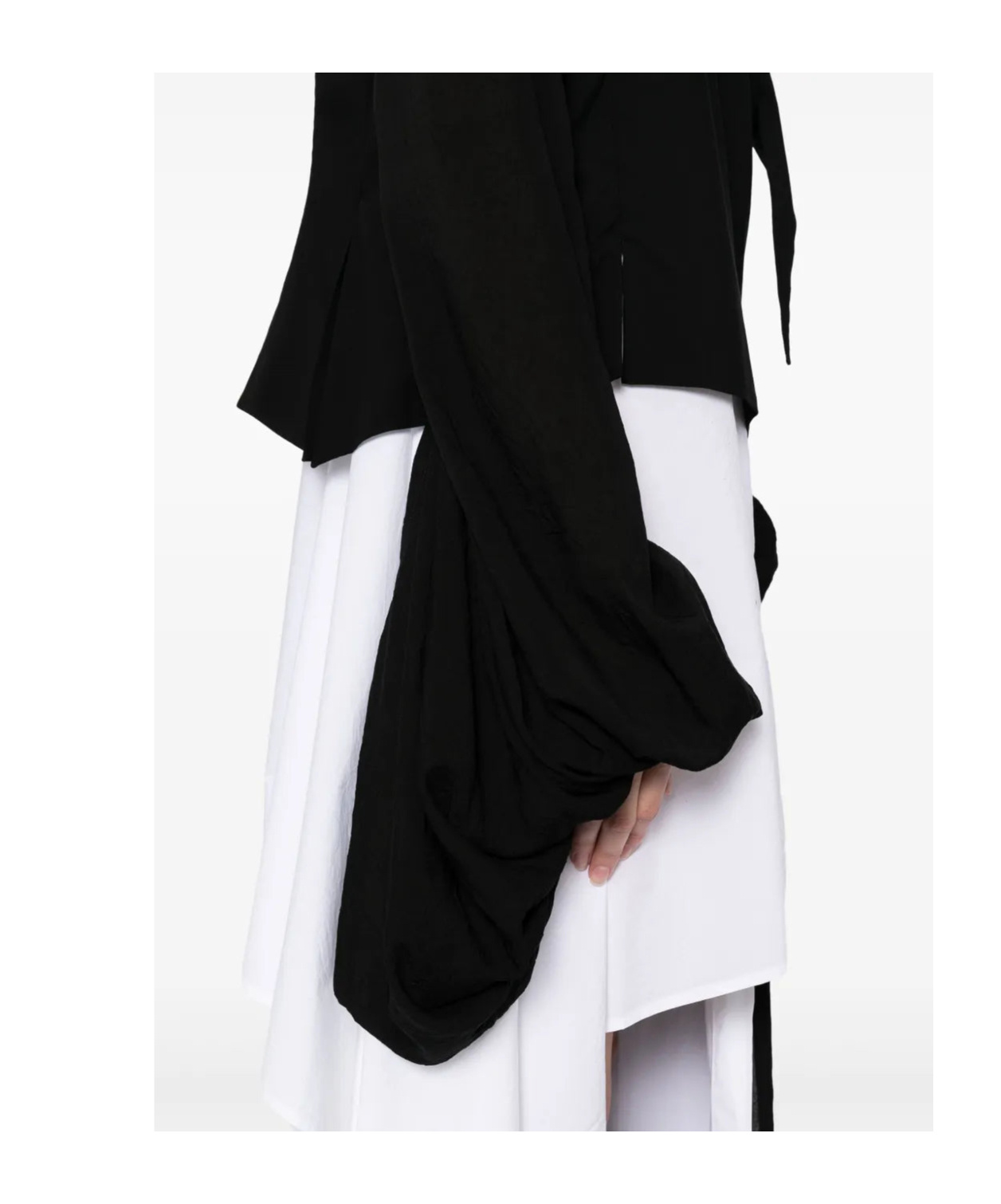 Yohji Yamamoto Balloon-sleeves Wrap Blazer In Black