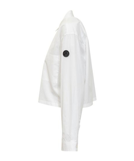 Ambush White Cropped Over Shirt In White