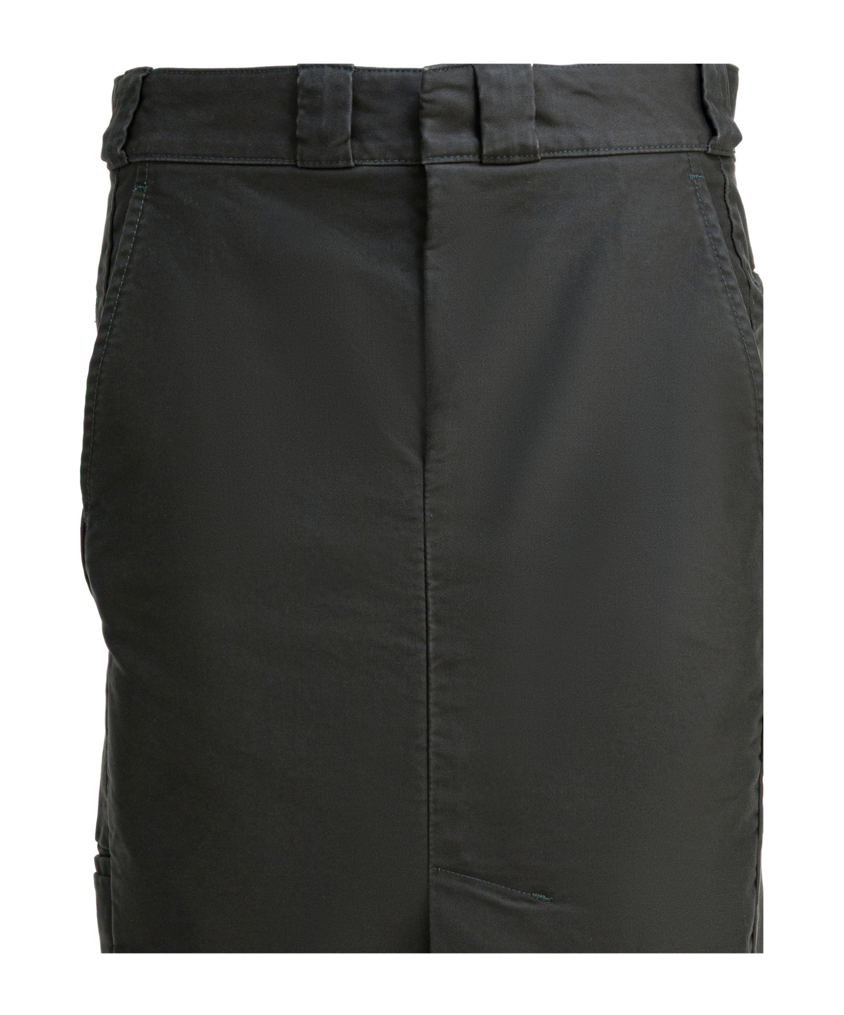 Maison Margiela Midi Skirt With Back Pocket And Front Slit In Gray