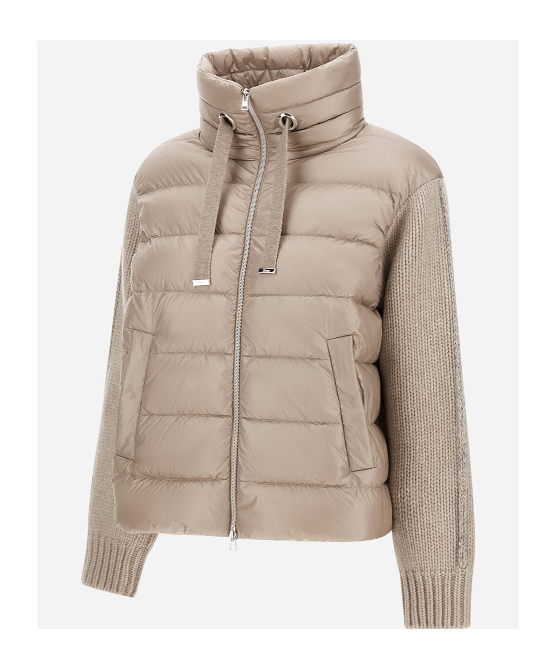 Herno Panelled Puffer Jacket In Neutral