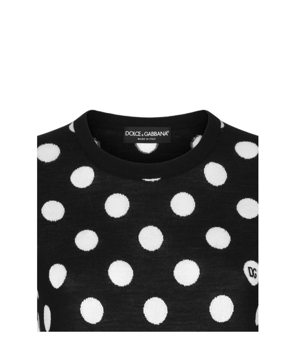 Dolce & Gabbana Polka-dot Inlay Knitted Tank Top In Black