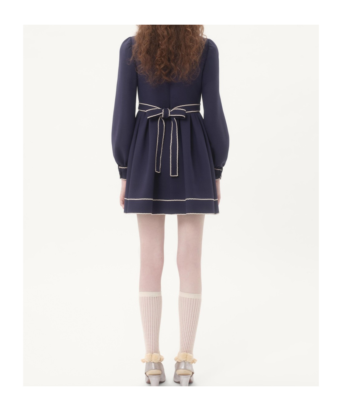Valentino Pleated Pintuck Bow-front Mini Dress In Black