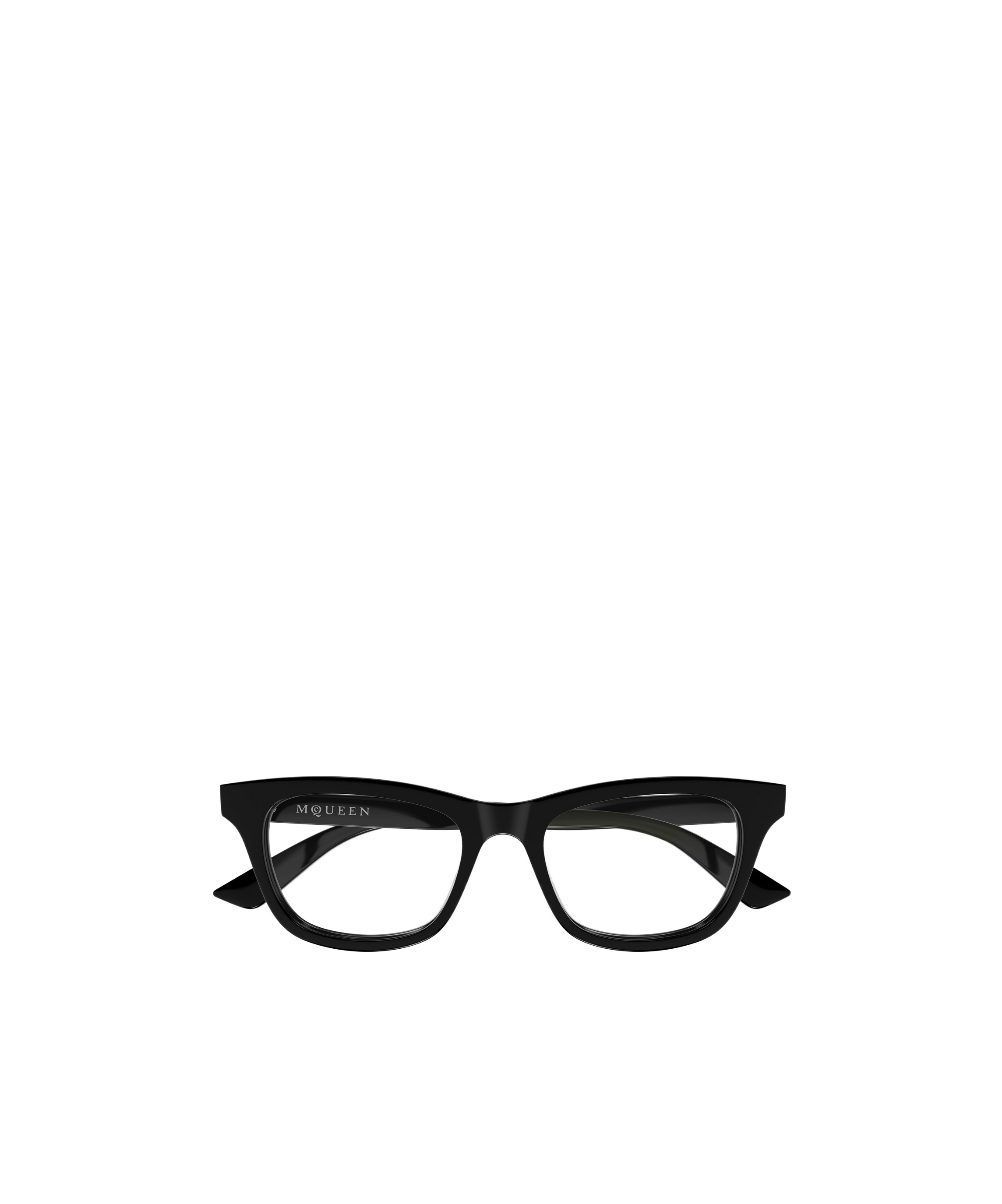 Alexander Mcqueen Eyewear Square Frame Glasses In Shiny Black