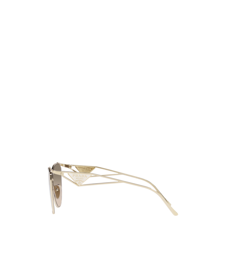 Prada Gold-tone Logo Cat-eye Sunglasses In Nude