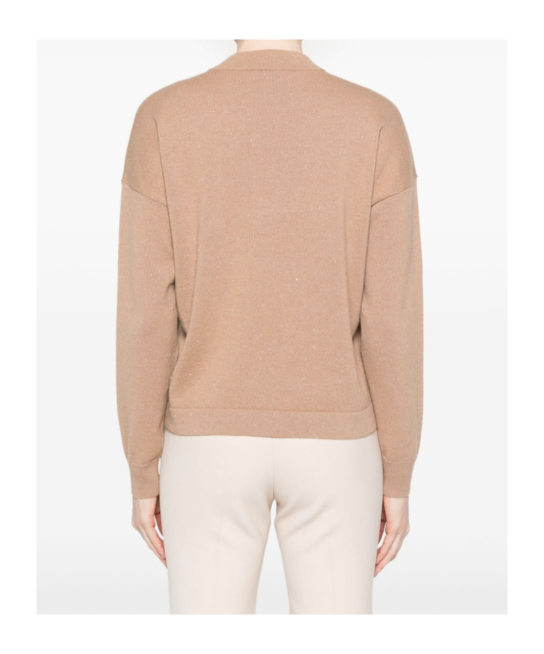 Peserico Metallic-threading Jumper In Nude