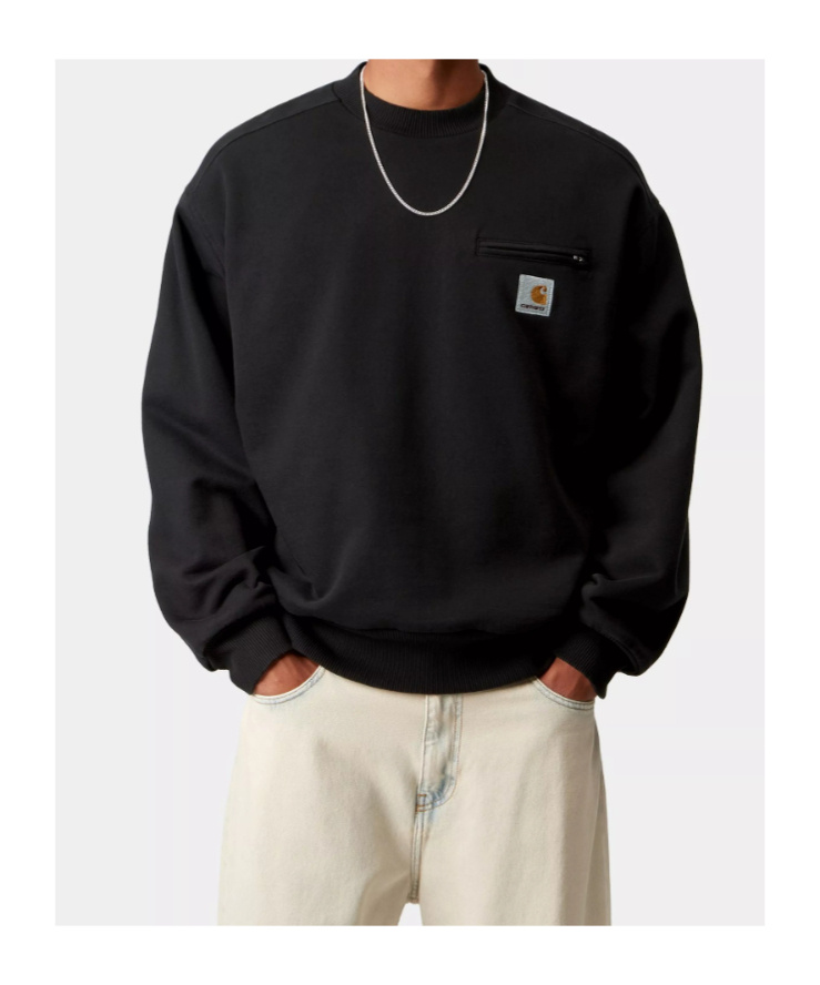 Carhartt Zip-pocket Sweatshirt In Black