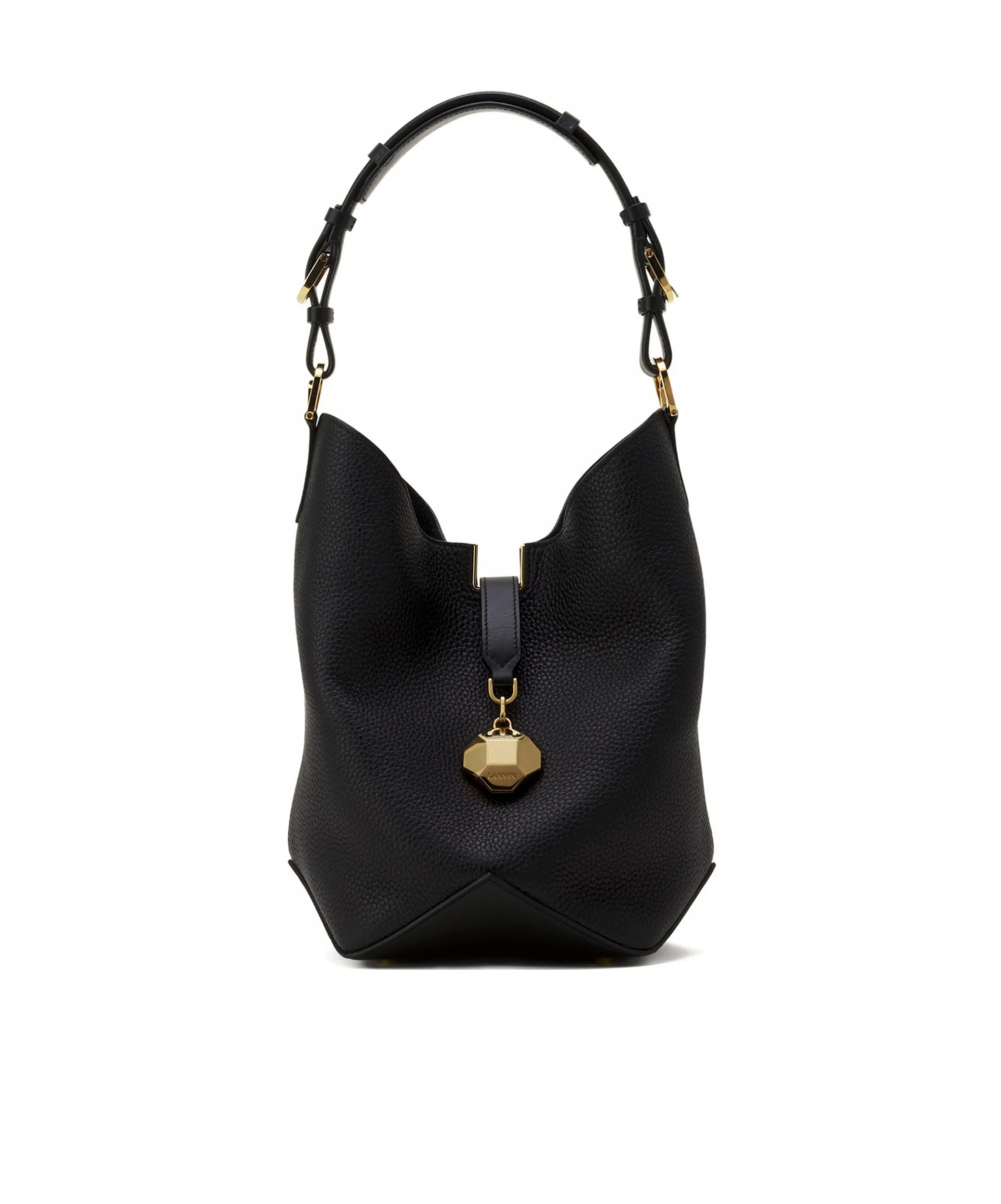 Lanvin Medium Bucket Bag Top Handle In Black