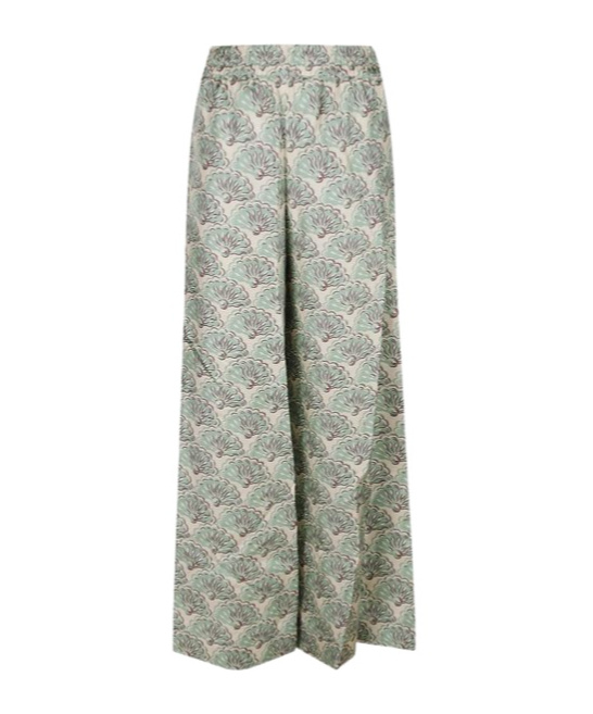 La Doublej All-over Graphic Printed Palazzo Pants In Green