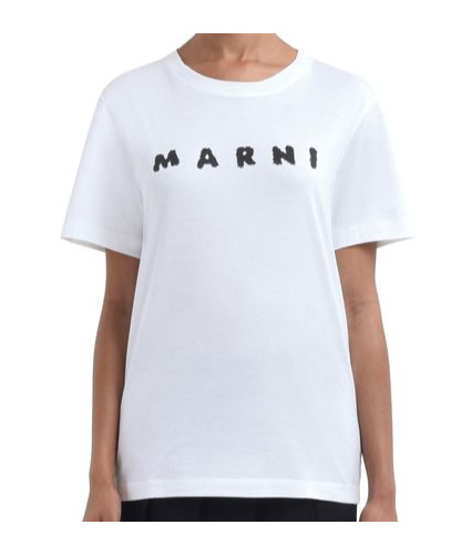 Marni Open-necked Black Shirt In White