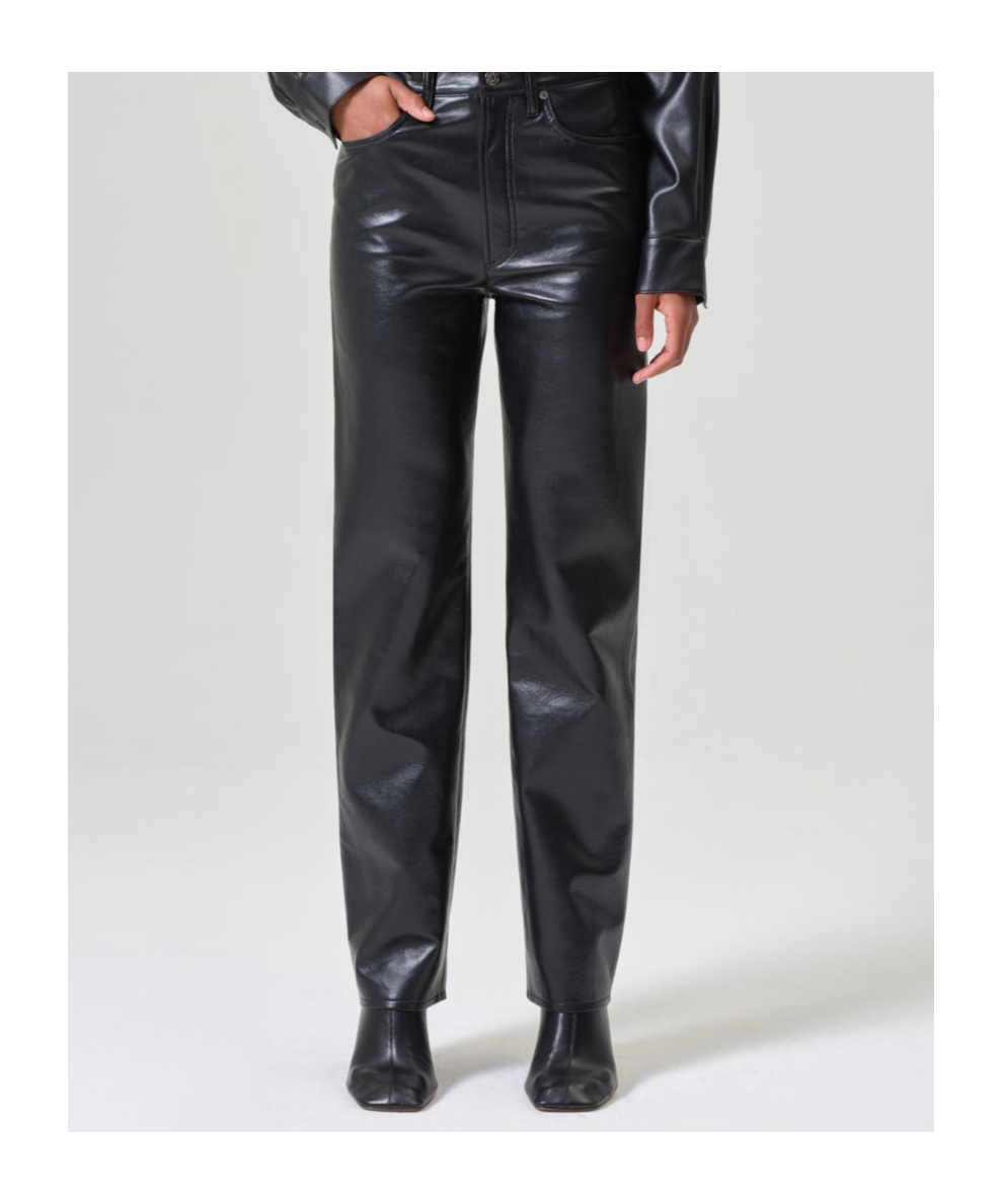 Agolde Belt-loop Casual Pants In Black