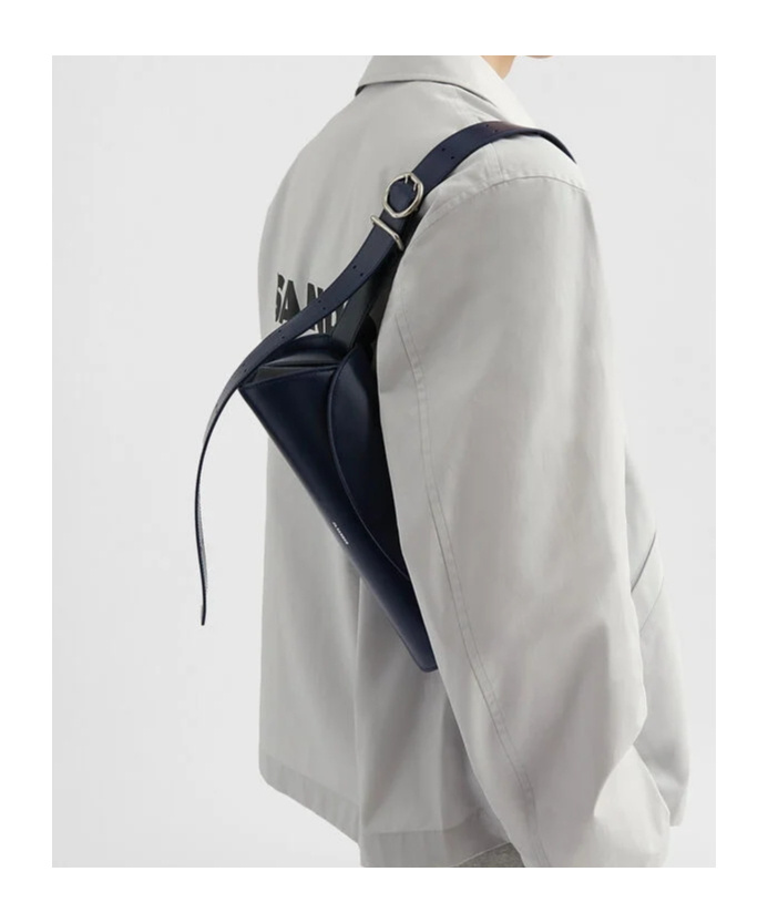 Jil Sander Small Cannolo Leather Shoulder Bag In Purple