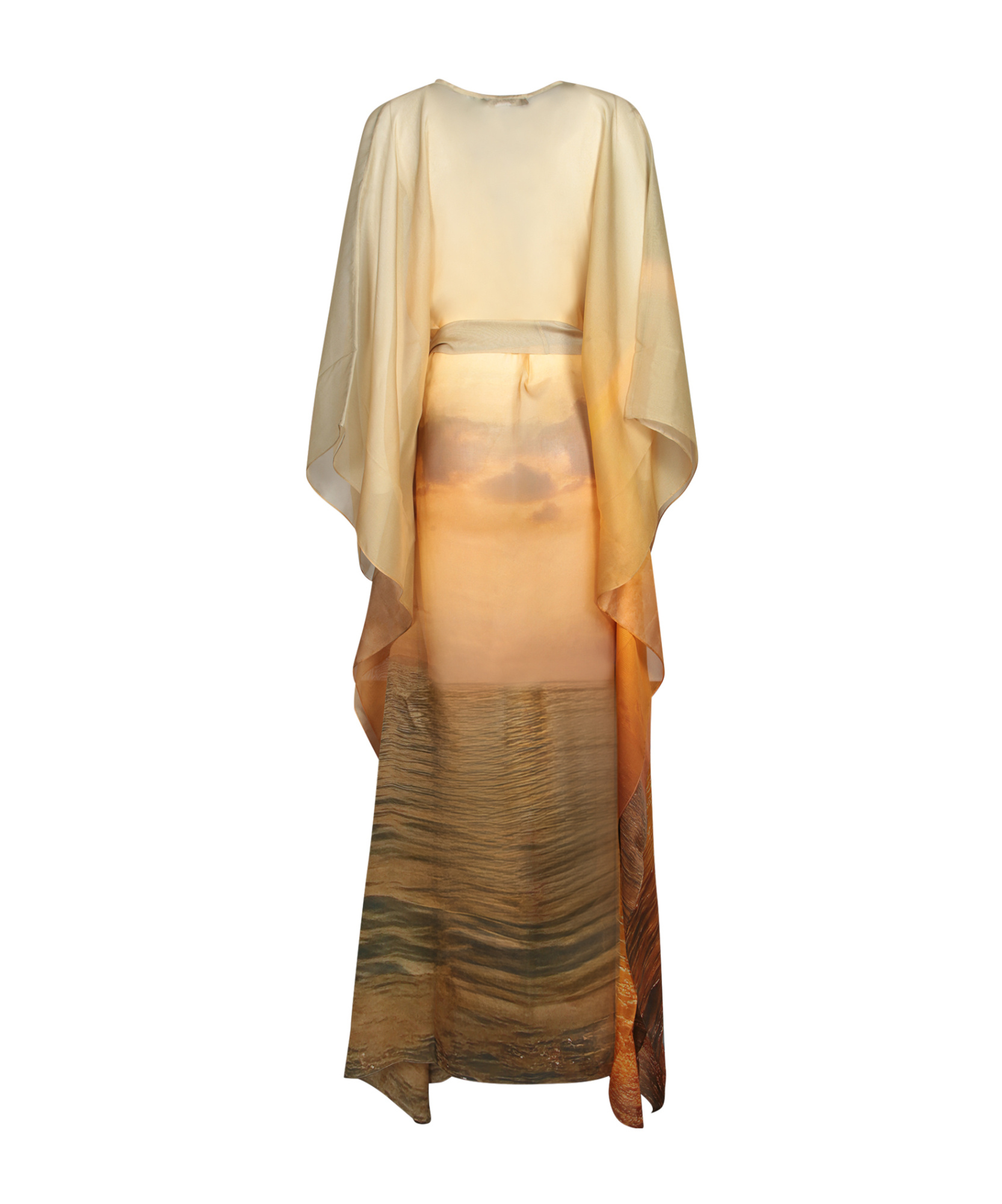 Roberto Cavalli Silk Dress With Sunset-inspired Print In Orange