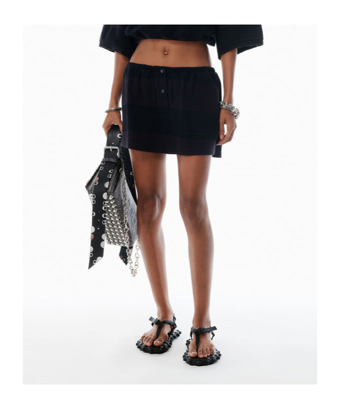 Alexander Wang Elasticated-waist Miniskirt In Blue