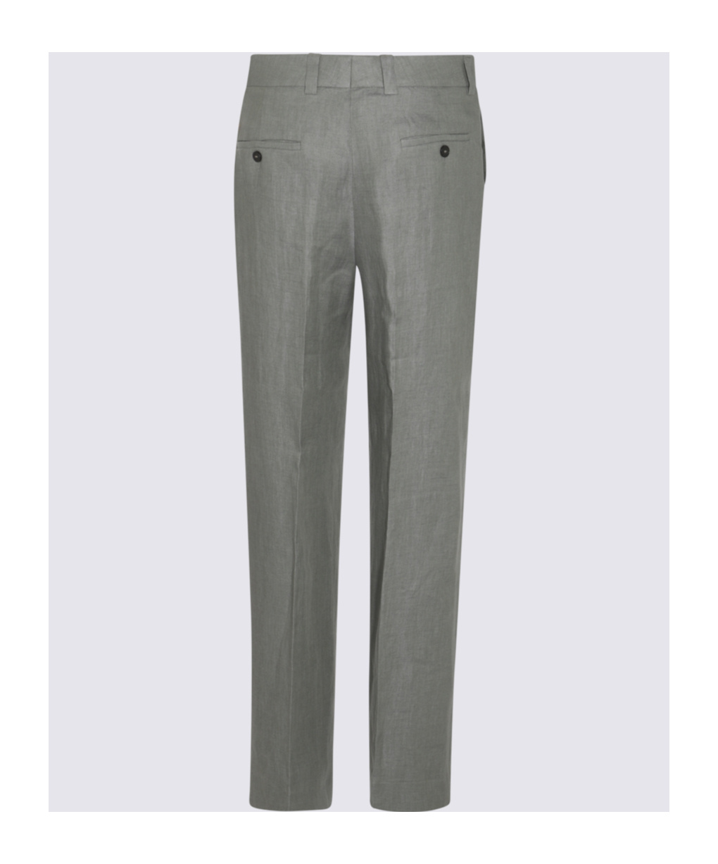 Shop Incotex Linen Trousers In Gray