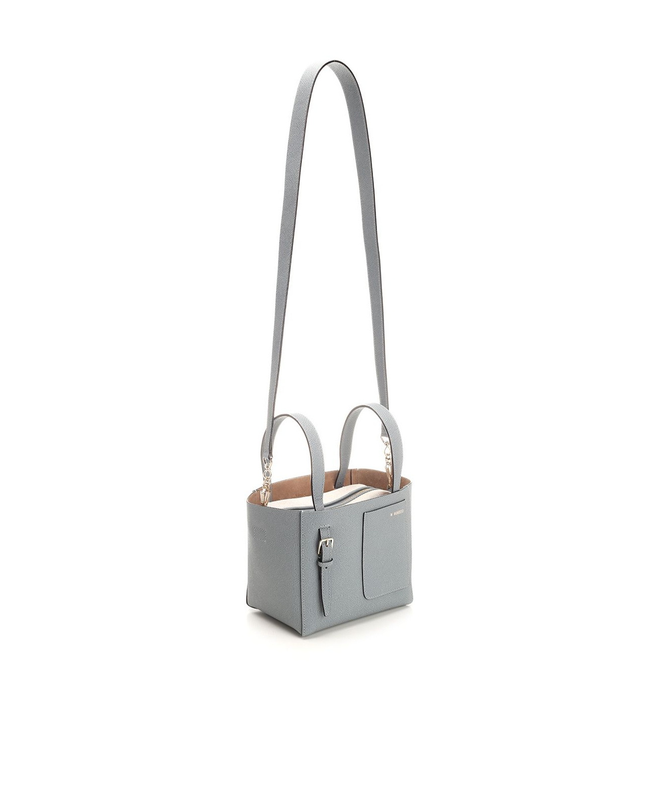 Valextra 'soft Micro' Shoulder Bag In Gray