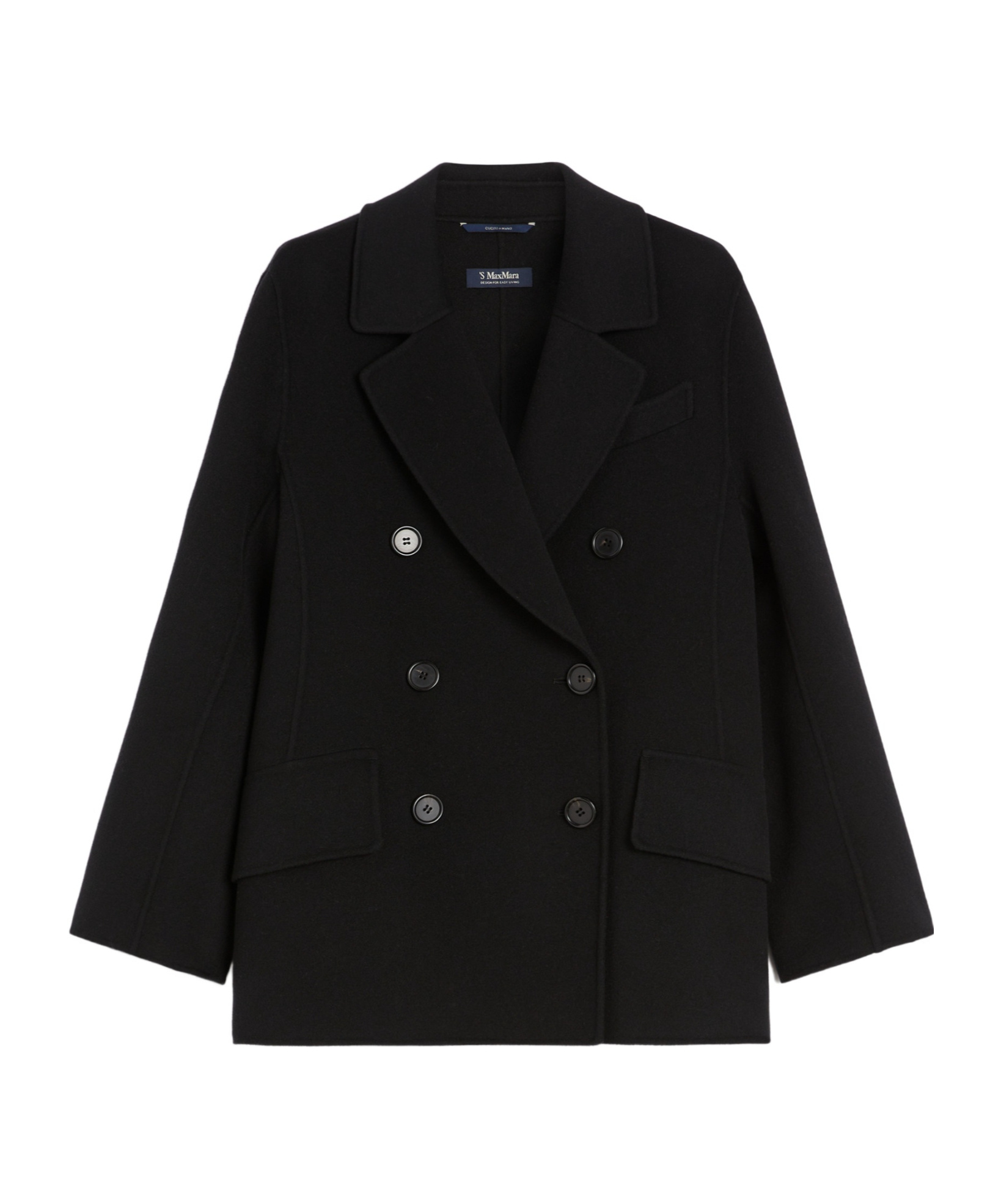 Max Mara Double-breasted Wool Jacket In Black
