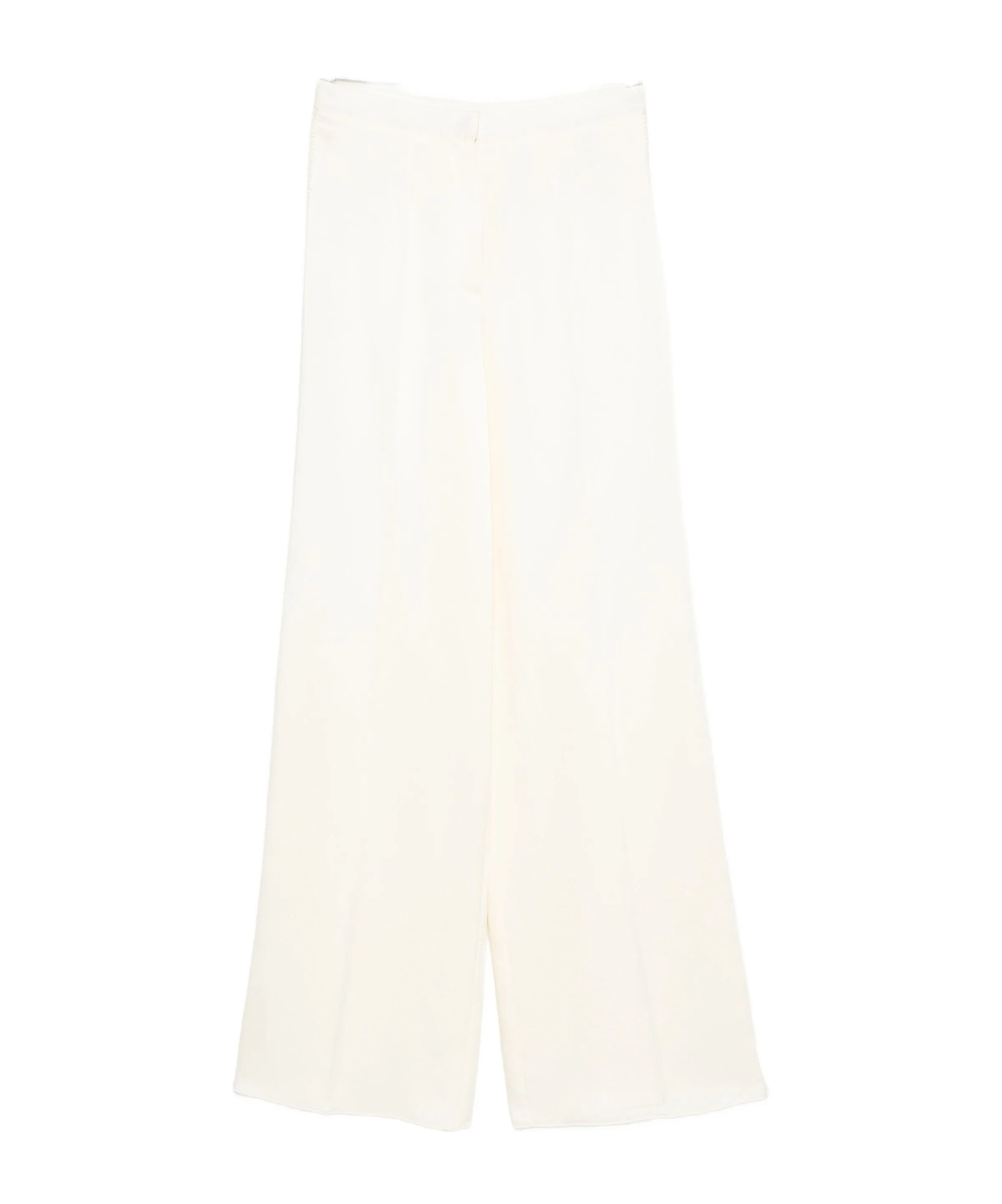 Forte Forte Shiny Anvers Satin High Waist Embroidered Pants In White